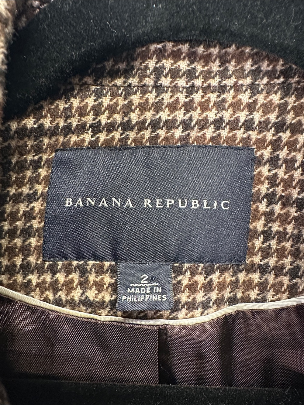 Banana Republic Brown Houndstooth Blazer - Picture 2 of 4
